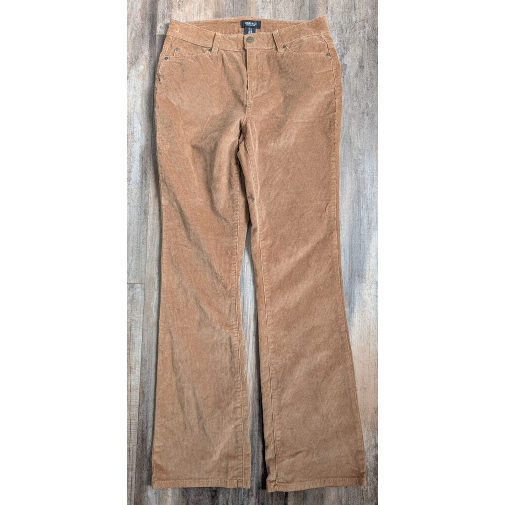 JONES & CO Brown Straight Leg Corduroy Pants Women's Size 6 Soft 30" Inseam
